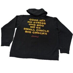 YG 4Hunnid Black Pullover Hoodie Sweatshirt Good Sex No Stress Hip Hop Adult M